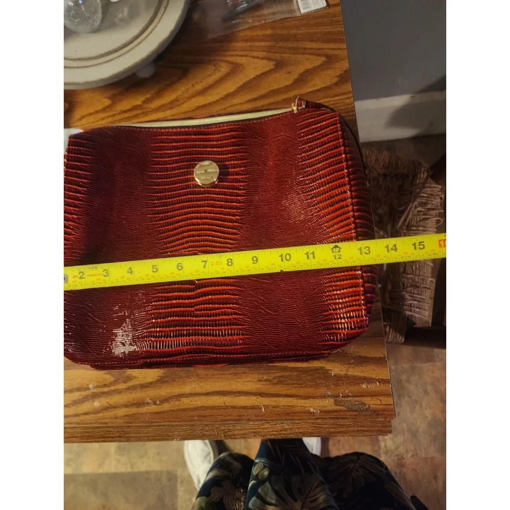 Vintage Estee Lauder Large Red Cosmestic Briefcase Faux Crocodile Plus Extra